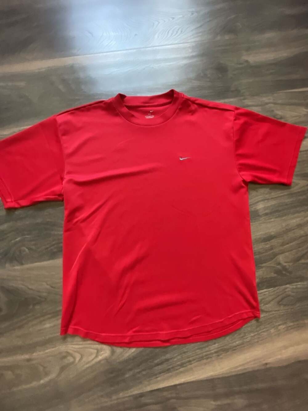 Nike Dri-FIT Performance Red Short Sleeve T-Shirt with Embroidered Swoosh